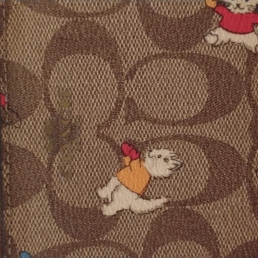 Coach Brown Wristlet with Dog Motif - Picture 2 of 3